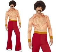 Uomo 70s 1970s Autentico 70's Guy Costume M-XL Nuovo Da Smiffys