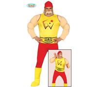 Uomo 80s Rétro Wrestler Costume 1980s Wrestler Vestito Abito Nuovo Fg