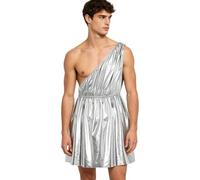 Uomo Abito Greco Antico Con Toga Romana Vestito Dio Romano Impero Argento L