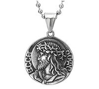 Uomo Acciaio Cerchio Corona di Spine Corona Gesù Cristo Virgin Mary Maria Moneta Médaille Ciondolo, Collana con Pendente