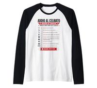 Uomo Addio al Celibato Lista Cose da Fare Sfida Gioco Divertente Maglia con Maniche Raglan