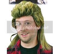 Uomo Adulto Hillybilly Spalla Lunghezza Sporco Biondo Parrucca Mullet Accessorio