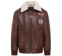 Uomo Air Force pelle Marrone Bomber Giubbino Top Gun A2 Aviator Vacchetta Giacca