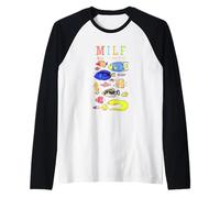 Uomo Amo Pesce Divertente Detto MILF Meme per Umorismo Adulto Maglia con Maniche Raglan