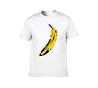 Uomo Andy Warhol Banana The Velvet Under Ground & Nico Rock E Pop Art Casual Round Neck T Shirt White L