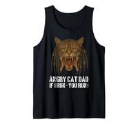 Uomo Angry Cat Dad Funny Pun Design per il proprietario di Really Evil Cat Canotta