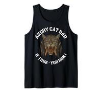 Uomo Angry Cat Dad If I run you run for Evil Cat Owner - Divertente gioco di parole Canotta