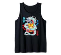 Uomo Anime Kawaii Tigre Protetta da Drago Giapponese Canotta