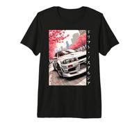 Uomo Auto da Corsa JDM Drift Vintage Tokyo Sakura Flower Blossom Art Maglietta Premium