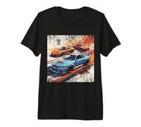 Uomo Auto da Corsa retrò Distress JDM Legends Drift realizzate in Giappone Maglietta Premium