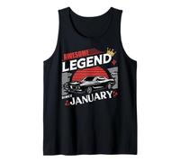 Uomo Awesome Legend Since January Compleanno Uomini Ragazzi Giovani Bday Canotta