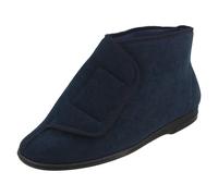 Uomo Balmoral Pantofole Bootee Navy Blu Hook and Loop VB M101A