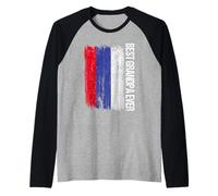 Uomo Bandiera russa del miglior nonno di sempre Maglia con Maniche Raglan
