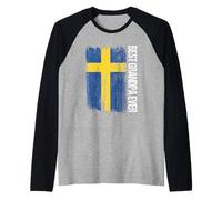 Uomo Bandiera svedese con scritta "Best Grandpa Ever Swedish Granddad" Maglia con Maniche Raglan