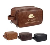 Uomo Beauty Case da Viaggio, Beauty case da uomo personalizzato, Personalizzata Borsa da Toilette in Pelle, Idee Regalo per Papà, Madre, Amore, Amico, Regali Personalizzati Unici