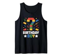 Uomo Birthday Boy Building Blocks Mattone Theme Party 7th Birthday Canotta