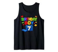 Uomo Birthday Boy Building Blocks Mattone Theme Party 7th Birthday Canotta