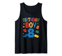 Uomo Birthday Boy Building Blocks Mattone Theme Party 8th Birthday Canotta