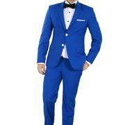 Uomo Blu Abiti Designer Testimoni Dello Sposo Matrimonio Cena Wear (Cappotto + )