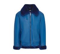 Uomo Blu B3 RAF Montone Shearling Volante Pelle Aviatrice Bomber Giacca