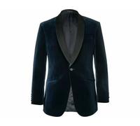 Uomo Blu Navy Fumare Giacche Matrimonio lo Sposo Design Festa Indossare Cappotti