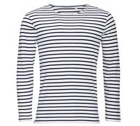 Uomo Blu O Rosso e Bianco a Righe Manica Lunga Righe T-Shirt