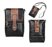 Uomo Borsa Tracolla per Cellulare, Pochette da Cintura in Pelle Uomo, Piccola Borsello a Tracolla Telefono Uomo Cellulare Borsetta a Spalla Marsupio Cintura con Clip Sacchetto Cartella da Viaggio