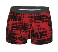 Uomo Boxers Red Black Background Grunge Stripes Mutande Uomo Boxer Premium Underwear Elasticizzato Boxer da Uomo Mutande per Amante, Uomo, papà M