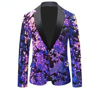 Uomo Brillantini Giacca Lustrini Suit Costume di Carnevale Showman