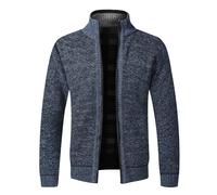 Uomo Caldo Pile Cardigan Cerniera Intera Giacca Maglione Slim Autunno Inverno