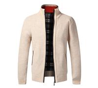 Uomo Caldo Pile Cardigan Cerniera Intera Giacca Maglione Slim Autunno Inverno