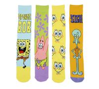 Uomo Calzini Confezione Di 4 Spongebob Squarepants Caviglia Licenza Ufficiale