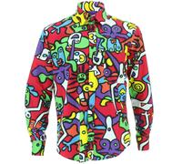Uomo Camicia Loud Originals Cotone Regular Manica Lunga Tiffy Stampa Retrò Danza