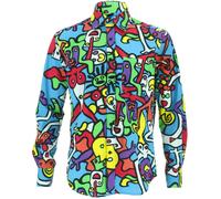 Uomo Camicia Loud Originals Cotone Regular Manica Lunga Tiffy Stampa Retrò Danza
