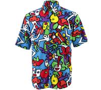 Uomo Camicia Loud Originals Rayon Regular Manica Corta Tiffy Stampa Retrò Danza