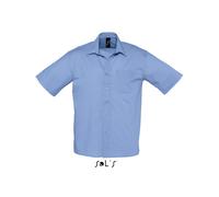 Uomo Camicia Manica Corta Popeline Taglie Forti S - 4XL Misto Cotone Sols