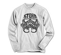 Uomo Camicia Maniche Lunghe Stormtrooper Testo Art Casco Star Movie Wars Cinema - Bianco, XL