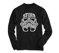Uomo Camicia Maniche Lunghe Stormtrooper Testo Art Casco Star Movie Wars Cinema - Nero, S