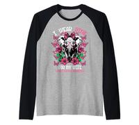 Uomo Cancro al Seno Lotta alla Moglie Indossare Il Nastro Rosa Maglia con Maniche Raglan