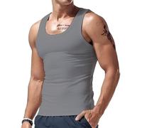 Uomo Canotte Sportivo Estiva Bodybuilding Palestra Tank Top Muscolo Sportive Allenamento Canotte Elasticizzato Running Stringer Vest Ad Asciugatura Rapida Senza Maniche Aderente Canottiera