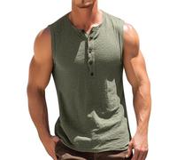 Uomo Canotte Sportivo Smanicato Estiva Traspirante Tank Top Henley Palestra Sportive Leggera Canotte Allenamento Gym Stringer Canottiera Elasticizzato Senza Maniche Running Vest