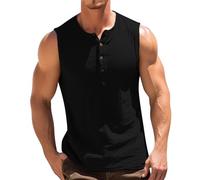 Uomo Canotte Sportivo Smanicato Estiva Traspirante Tank Top Henley Palestra Sportive Leggera Canotte Allenamento Gym Stringer Canottiera Elasticizzato Senza Maniche Running Vest