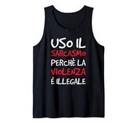Uomo Canottiera Uomo Sportiva Uso Sarcasmo Violenza Illegale Canotta