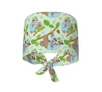 Uomo Cappelli da Cuoco Dottore E Infermiera Bradipo Casco da Lavoro Traspirante Cappelli Bandana con Nastri Corti Cappello da Chef per Hotel Ristorante Farmaci