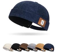 Uomo Cappelli Docker cap Senza Tesa Beanie Polsino Arrotolato Berretto | Cappellino da Portuale Uomo Donna Cappello da Marinaio Unisex Berretto Docker Brimless cap Docker Hat Cappello Senza Visiera