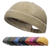 Uomo Cappelli Docker cap Senza Tesa Beanie Polsino Arrotolato Berretto da Portuale da Uomo Unisex Berretto Docker Regolabile Cuffed Brimless Hat Cowboy Vintage Taglia Unica Cappello