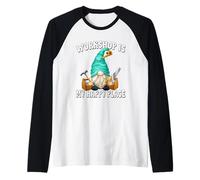 Uomo Carpentry GNOME Graphic Funny Saying for Men Woodworker Dad Maglia con Maniche Raglan