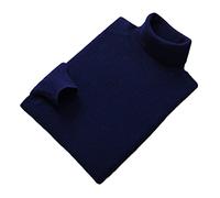 Uomo Cashmere Cotone Misto Dolcevita Uomo Pullover Autunno Inverno Alto Collare Maglione Jersey Pull Maglione Maglia, blu navy, XL