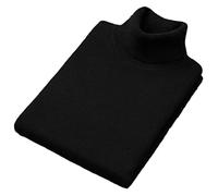 Uomo Cashmere Miscela Di Cotone Dolcevita Uomo Pullover Pull Homme Collo Maglione Maschio Collo Alto Maglione Lavorato A Maglia, Nero , XL
