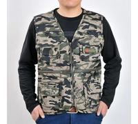 Uomo Casual Fotocamera Caccia Pesca Tasche Cerniera Gilet Militare